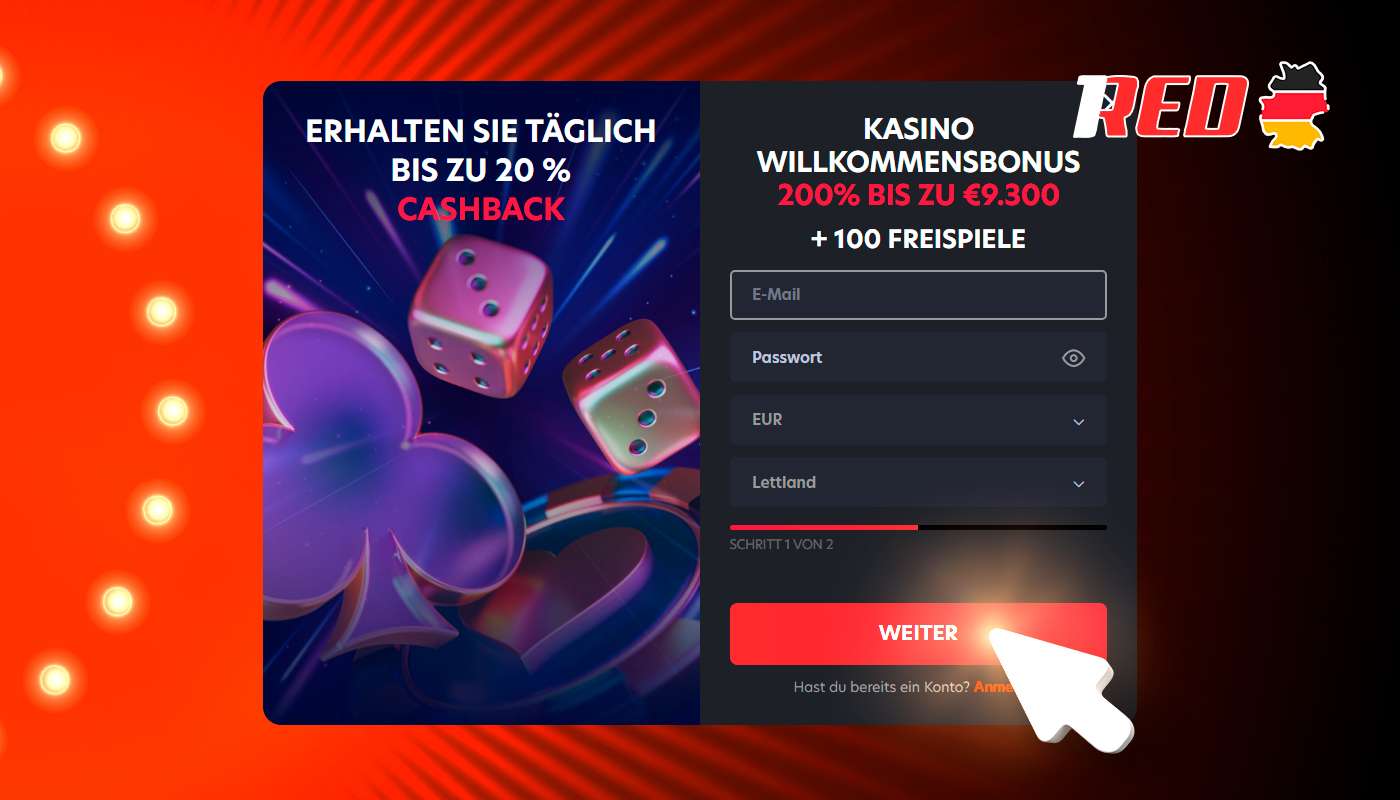 At Red Casino, registration is quite simple