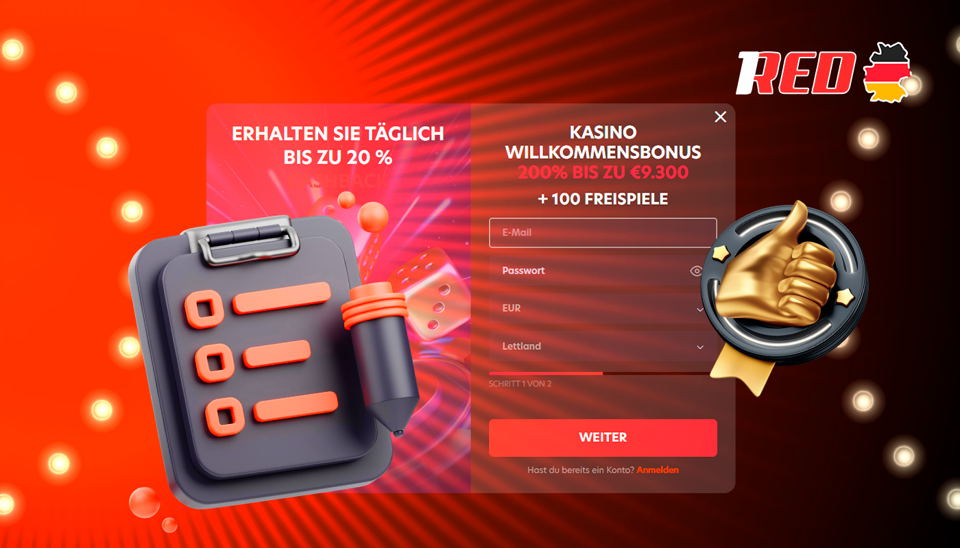 There are certain requirements for registration at 1red