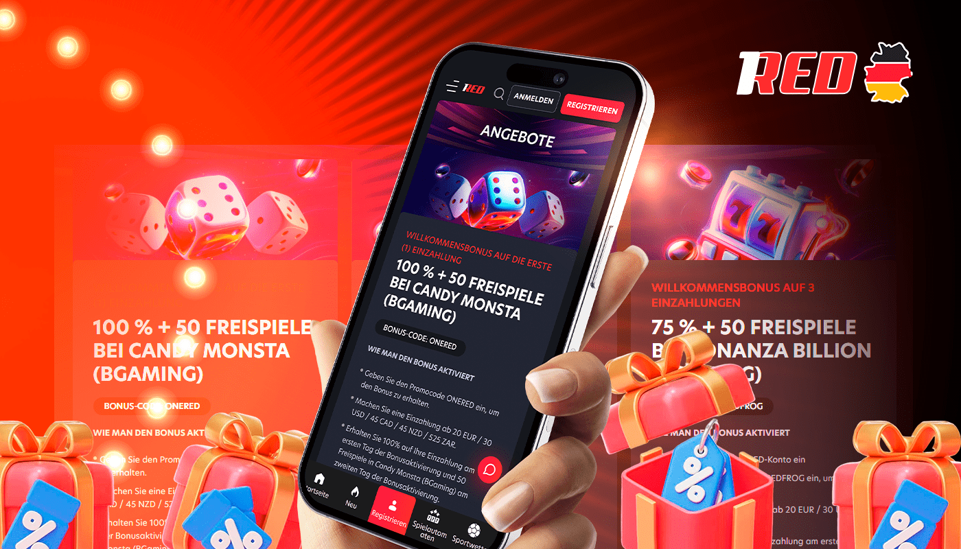 The 1red app gives you the opportunity to take advantage of bonuses