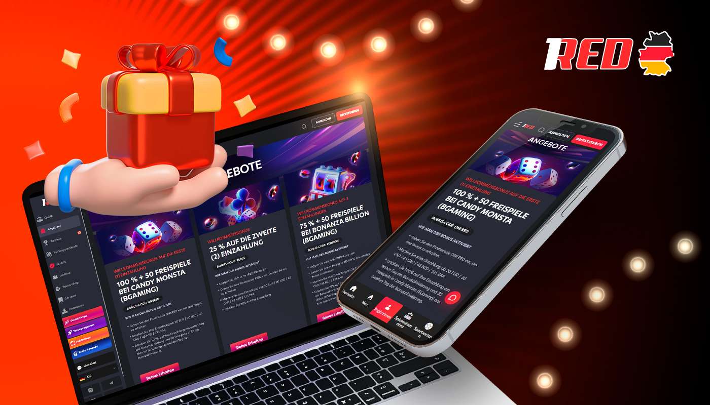 1Red offers various bonuses for Germans