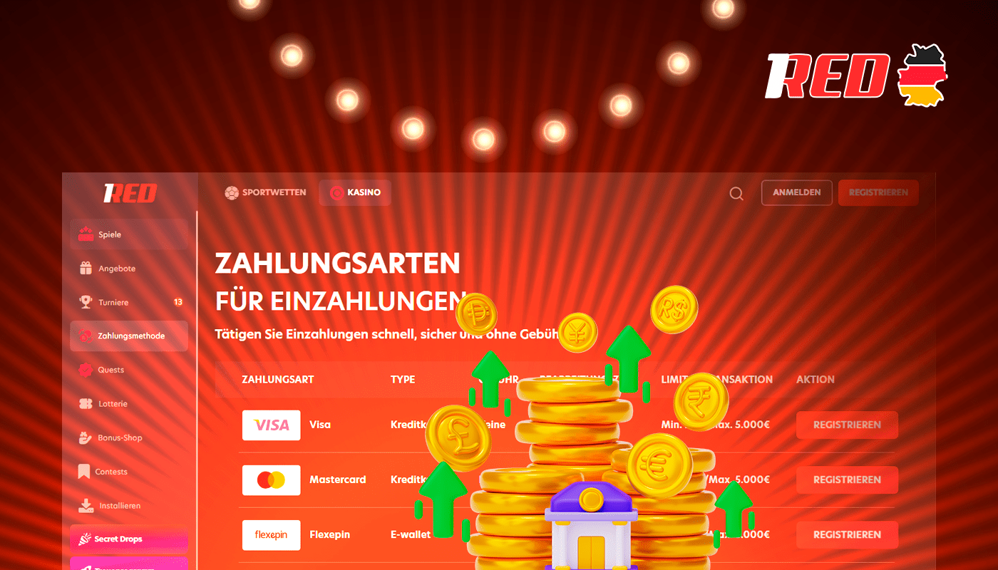 Learn how to make deposits and withdraw money 1Red