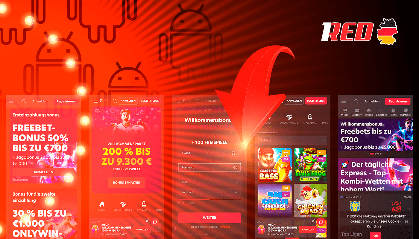 Download the 1red app for Android