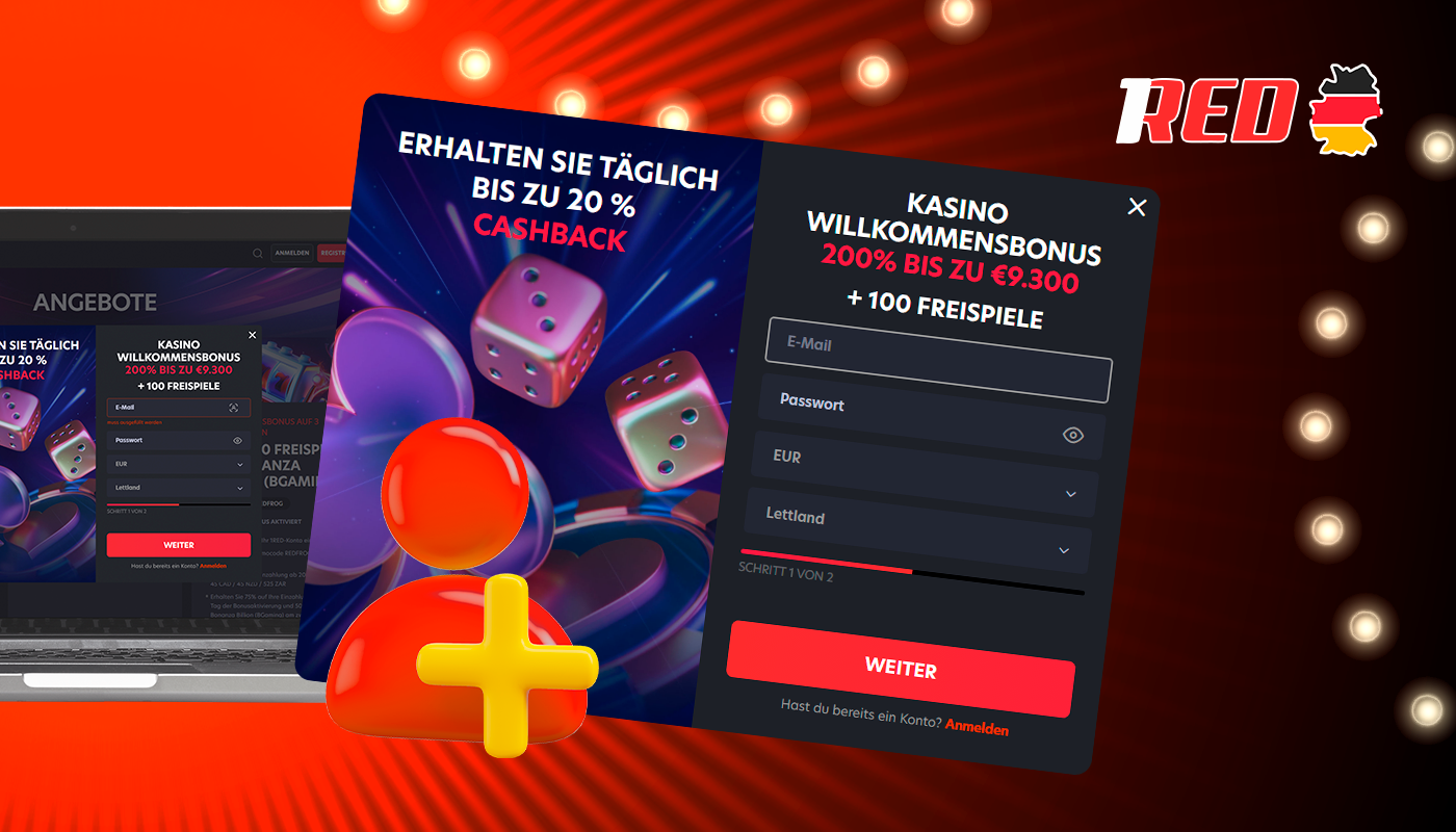 Registering with 1red Germany is easy