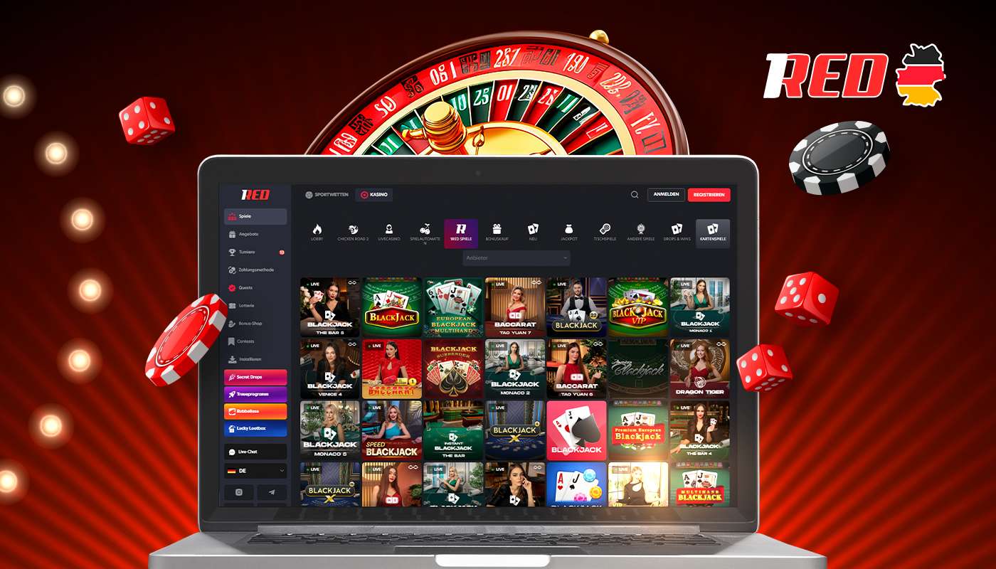 The casino 1Red offers an extensive selection of table games for German